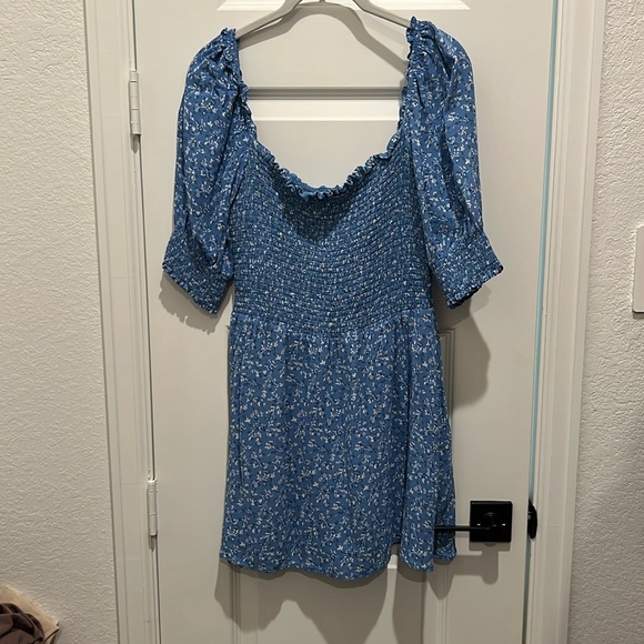 reformation blue floral mini dress - Picture 2 of 6